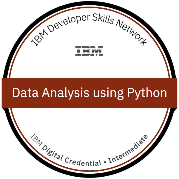 IBM Data Analysis in Python Certificate